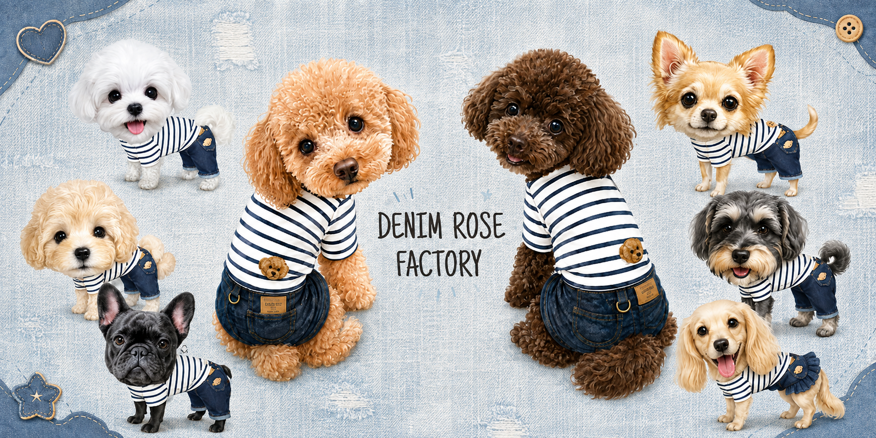 DENIM ROSE FACTORY personalized pet collection